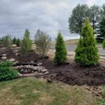 Softscape landscaping and retaining wall by Carrington Lawn and Landscape in Middleton, WI.