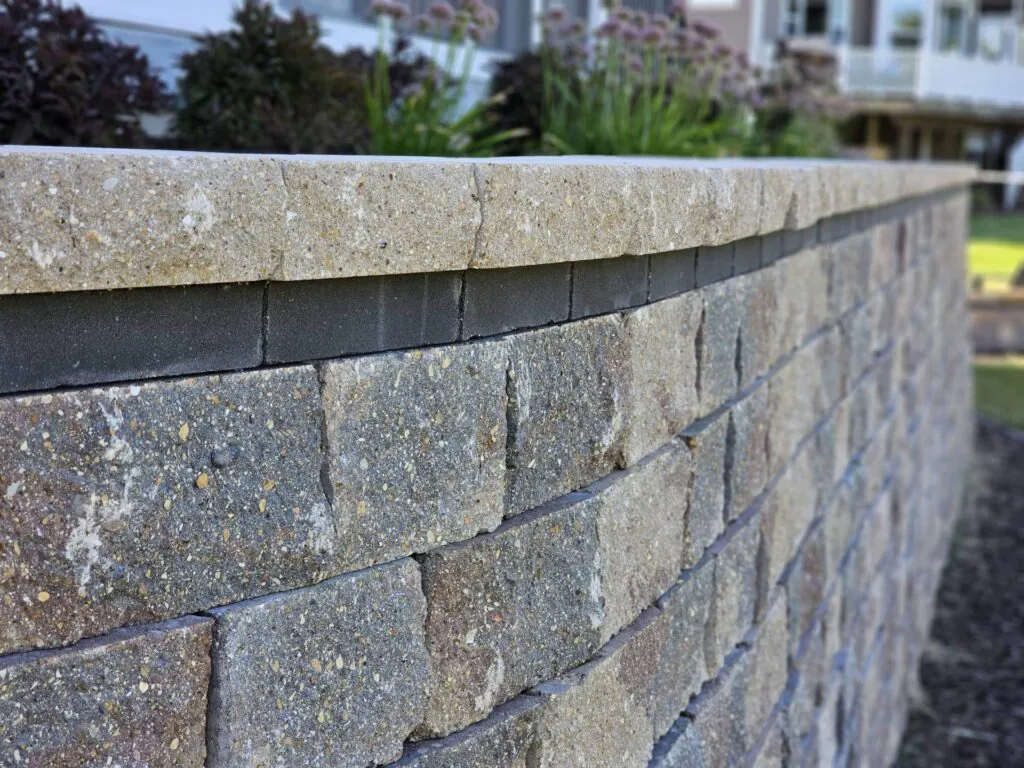 a stone retaining wall, highlighting hardscape design and texture in Middleton, WI